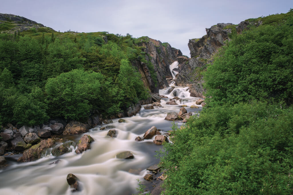 Roadside waterfall, Bradore Bay, Quebec North Shore