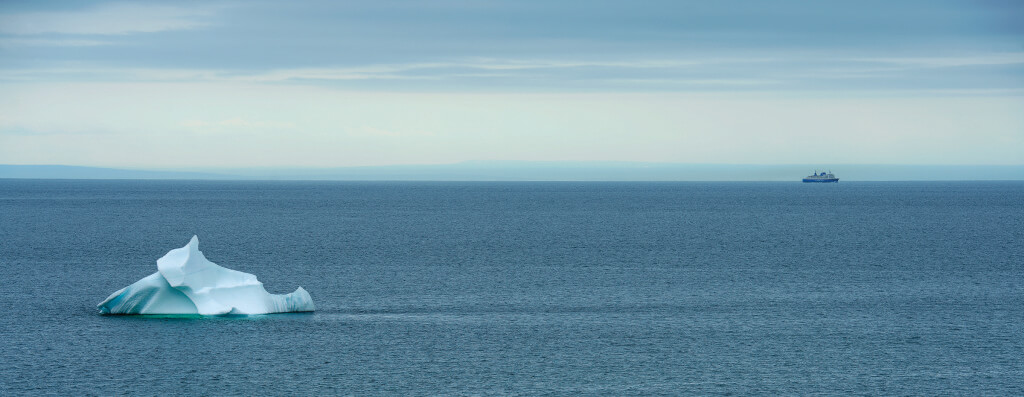 Last lingering iceberg, Strait of Belle Isle, Labrador