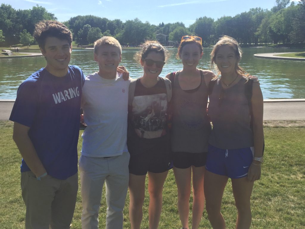 Office Interns from both sides of the border met up in Montreal to participate in orientation and kick off the summer season. From left to right: Teddy Lyman, Ben Bichet, Hadley Nugent, Patricia McGuire, Bobbi Alman. Photograph by: Adrienne Kotler.